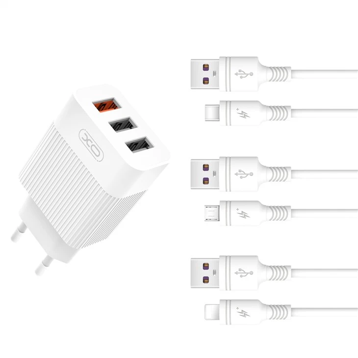 QC3.0 18W And 2.1A 3USB EU Plug Quick Charger