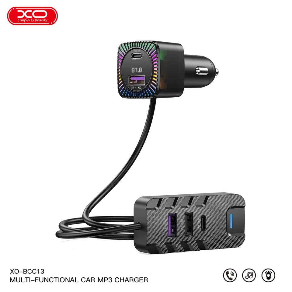 Xo BCC13 CAR CHARGER 5V3.1V z ambientsko svetlobo